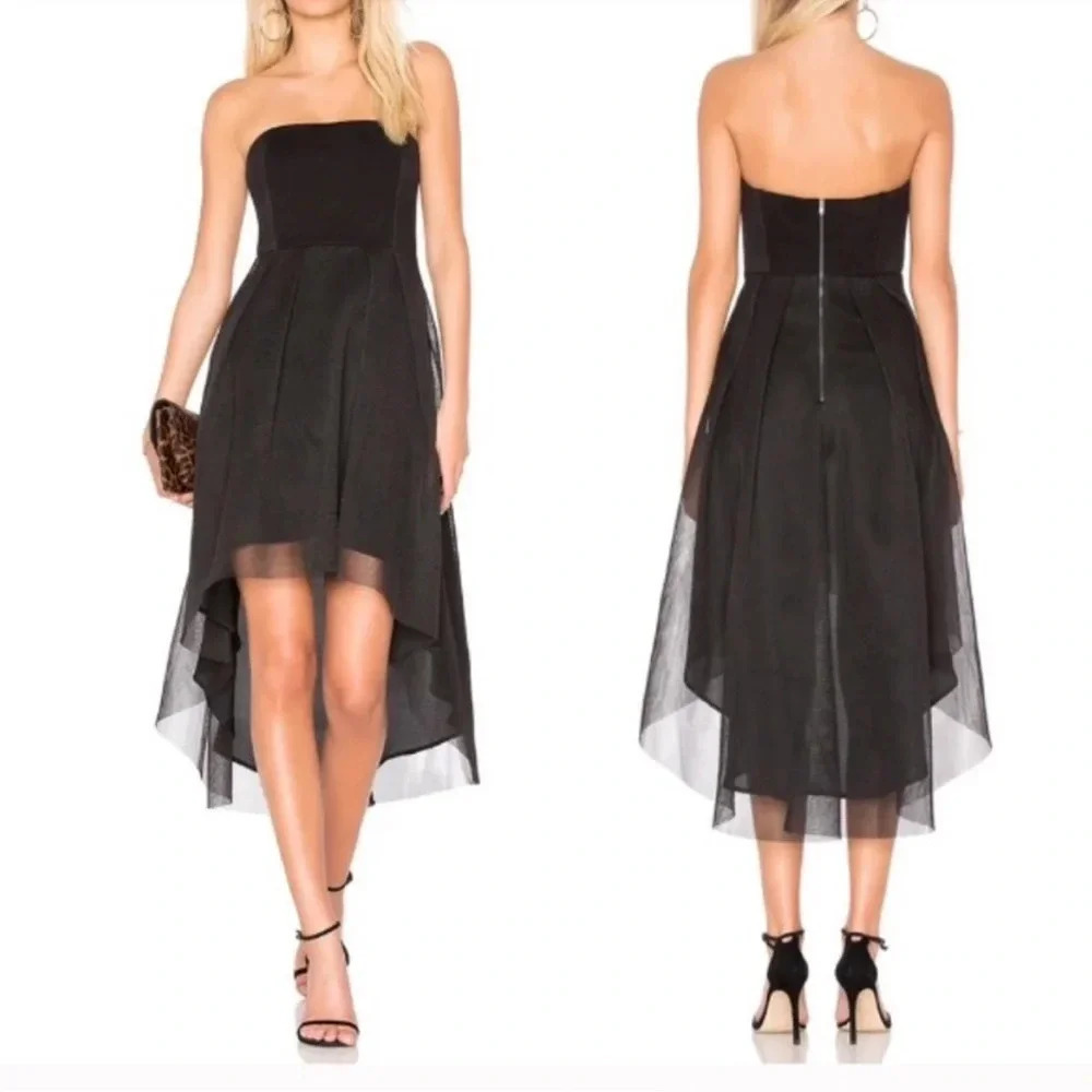 Elliatt | Revolve Elysian black hi-low strapless dress Women’s size XS stretch